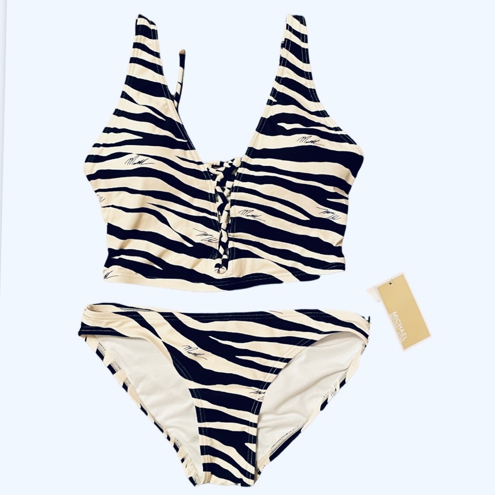 Michael Michael Kors Tankini cropped Style 2 piece Bikini Swimsuit size XS